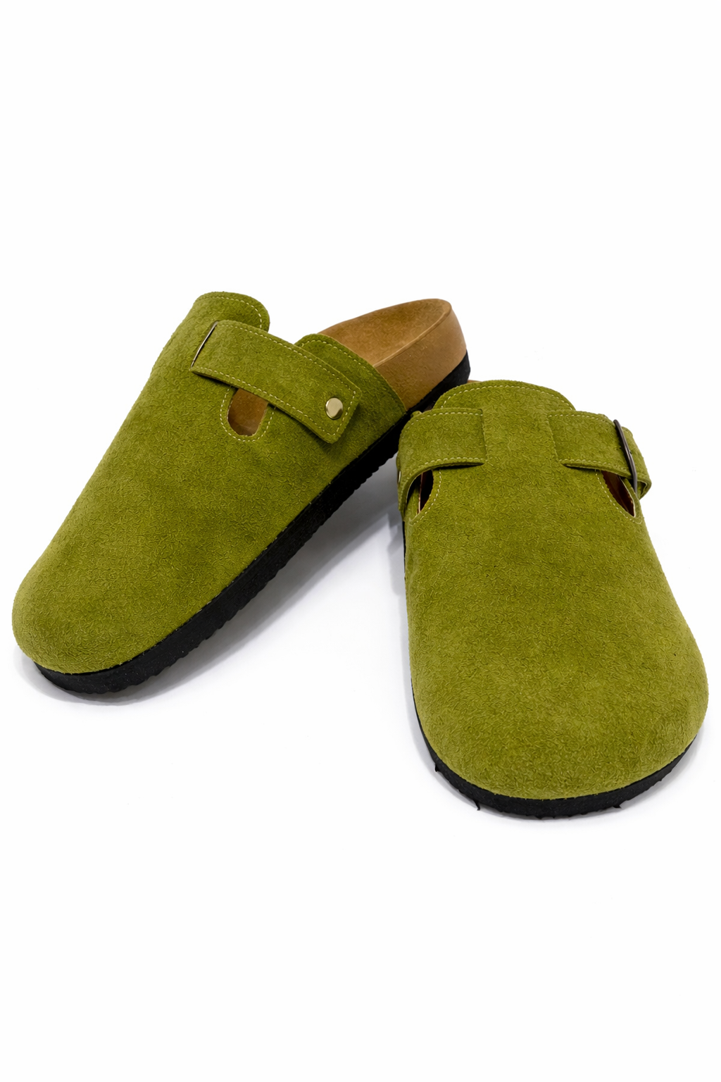 suecos de gamuza color verde
