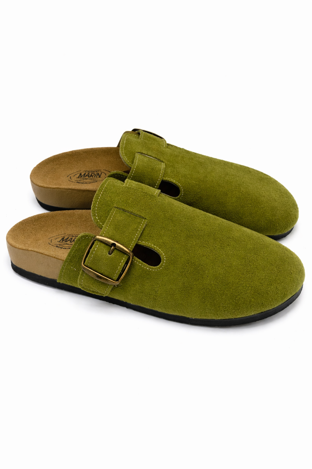 suecos de gamuza color verde